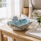 Blue Wash Open Oyster Shell Dish – Coastal Oyster Shell Trinket Dish