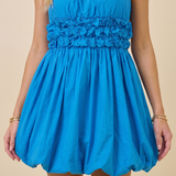 Blue Lagoon Bubble Mini Dress