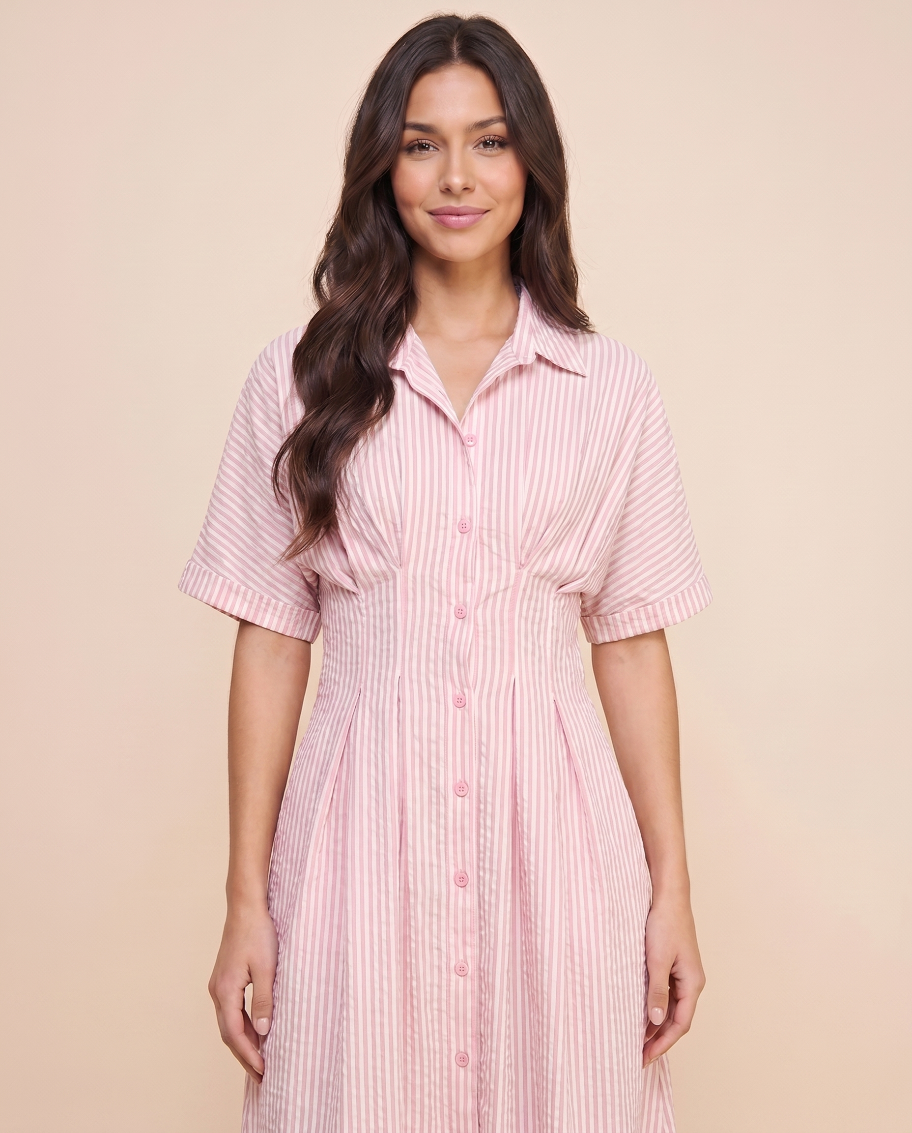 Bluebell Seersucker Midi Dress (detail view 8)