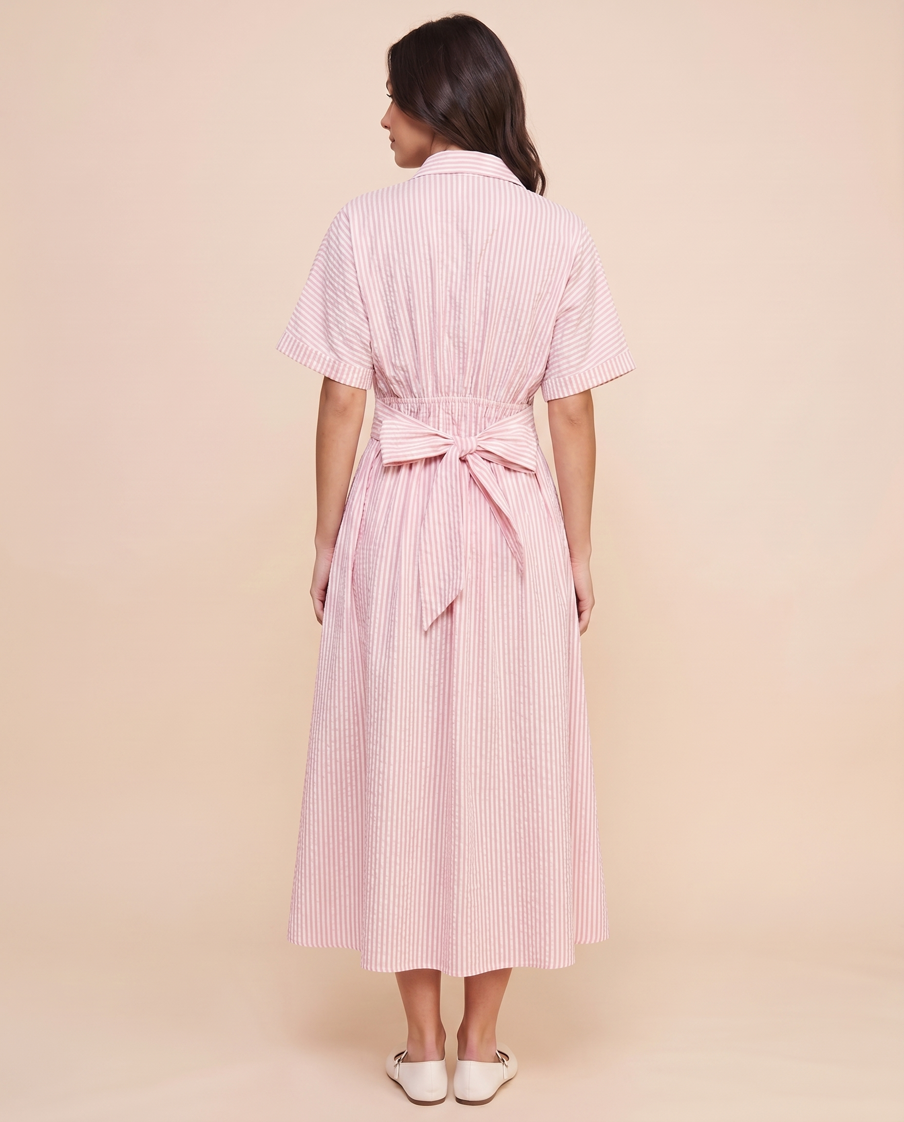Bluebell Seersucker Midi Dress (detail view 6)