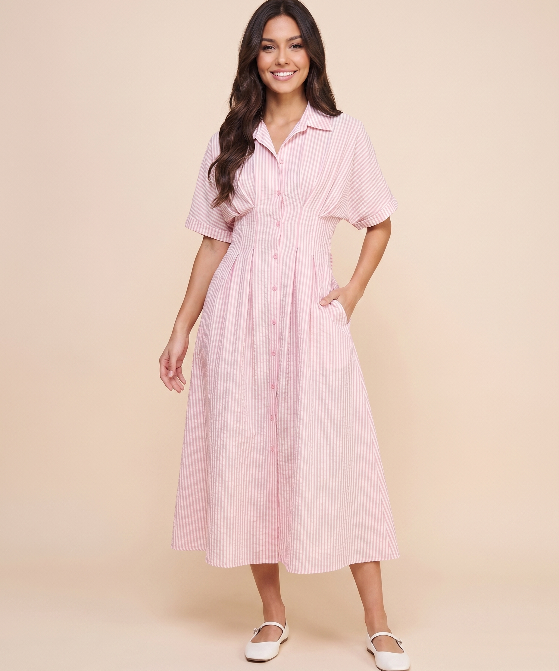 Bluebell Seersucker Midi Dress