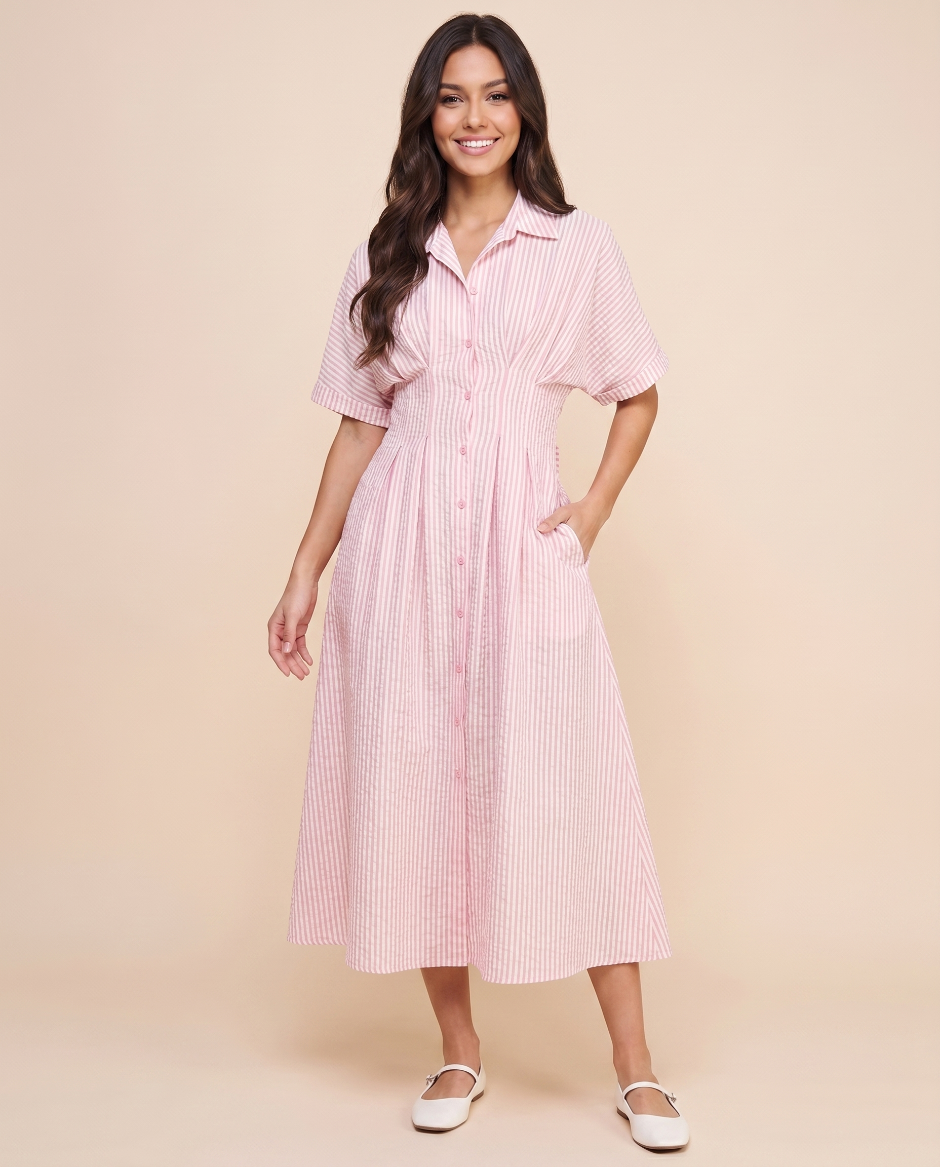 Bluebell Seersucker Midi Dress