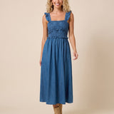 Bluewater Ruffle Midi Dress