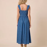 Bluewater Ruffle Midi Dress