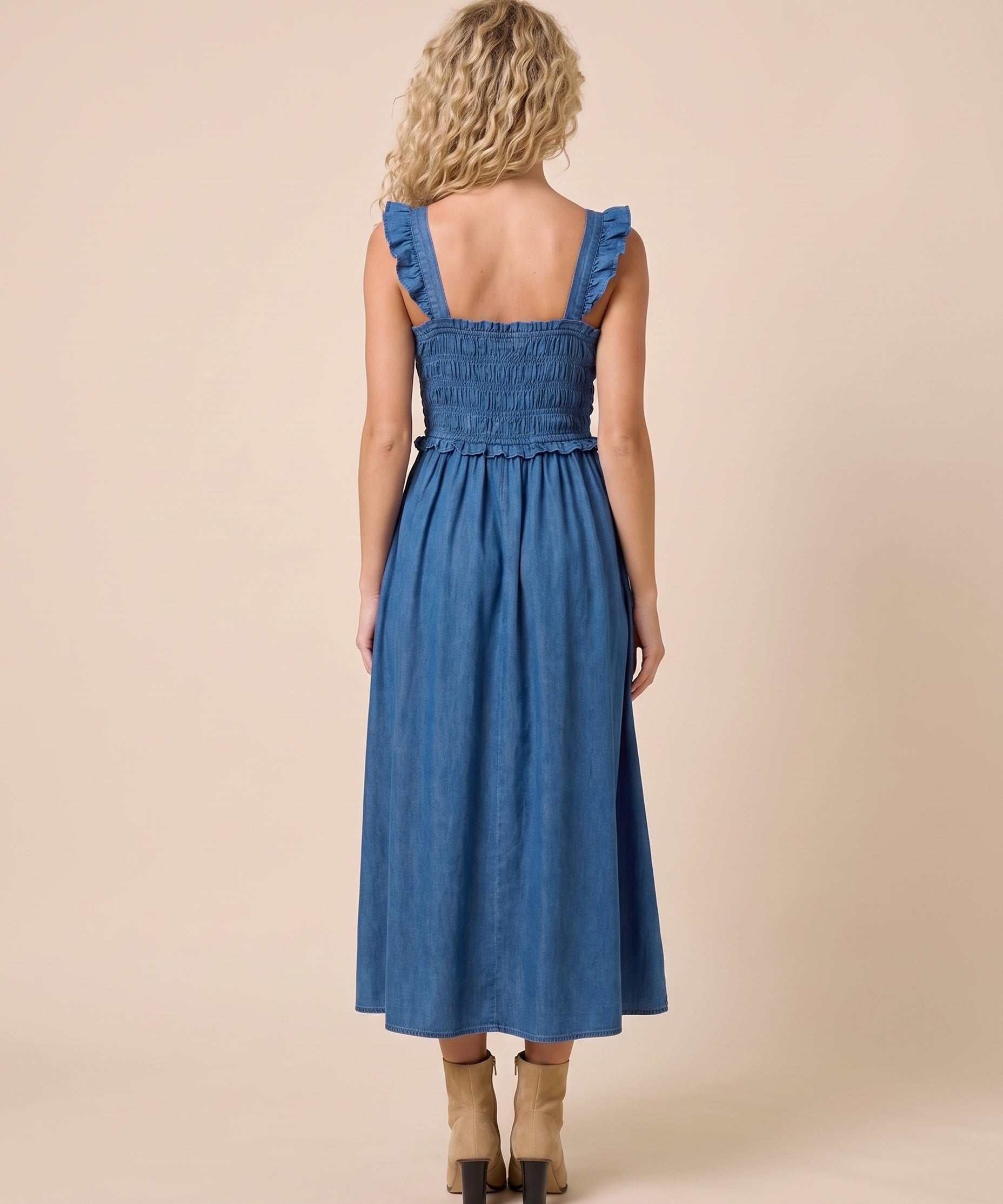 Bluewater Ruffle Midi Dress