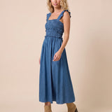 Bluewater Ruffle Midi Dress