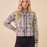 Botanical Patchwork Button Down Top
