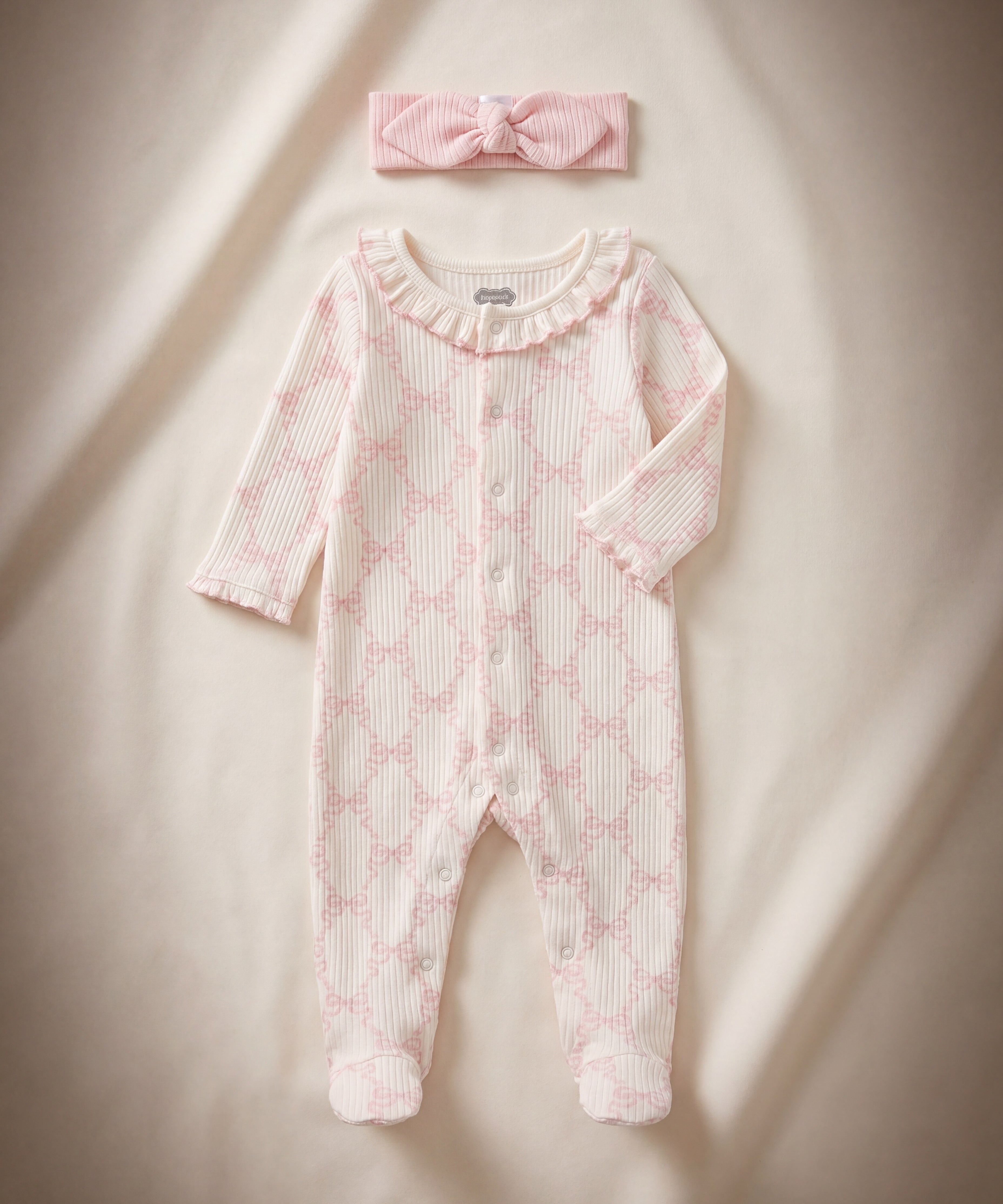 Bow Print Sleeper & Headband Set