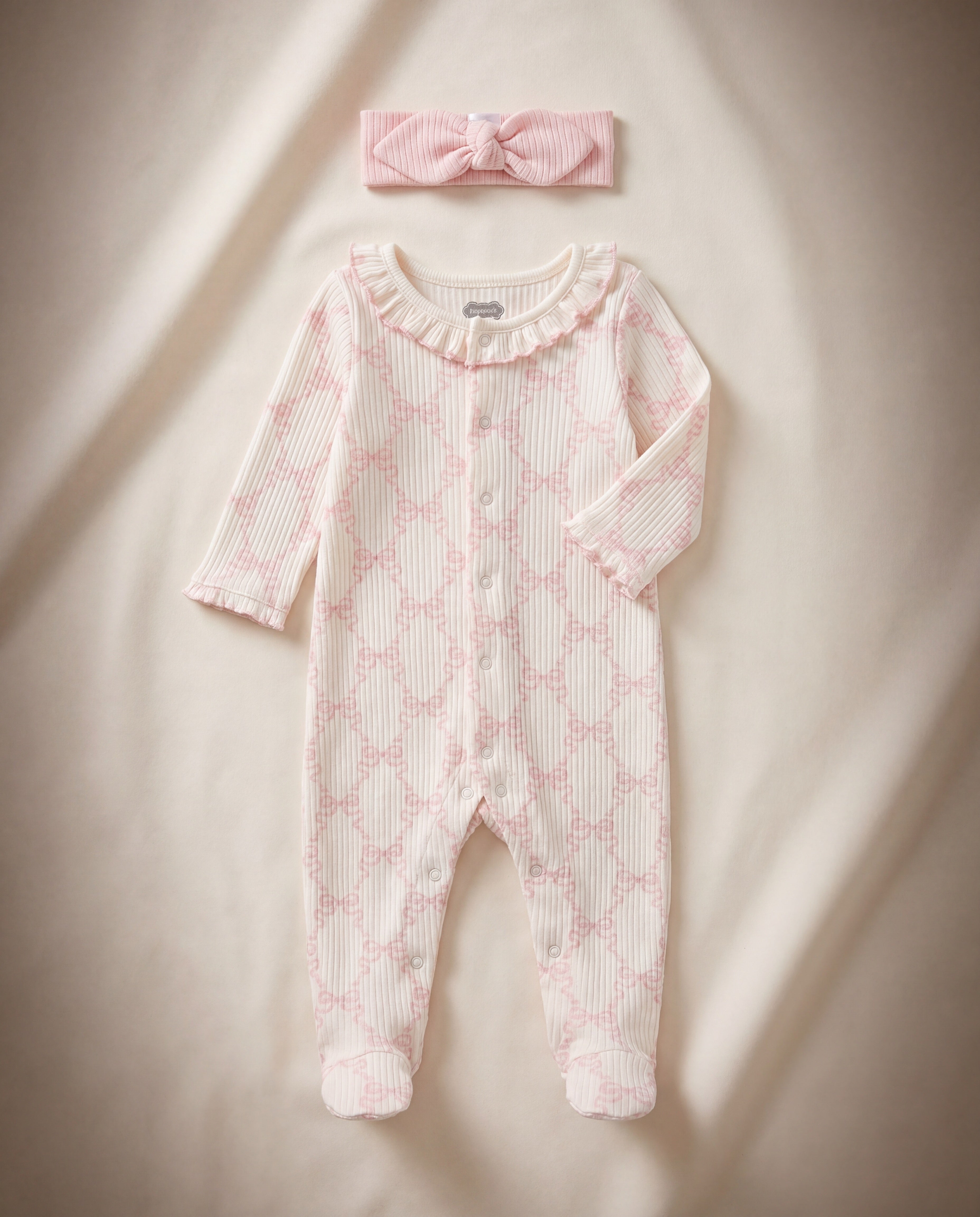 Bow Print Sleeper & Headband Set