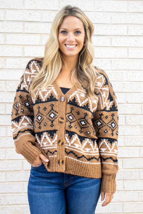 Brown Button Up Cardigan