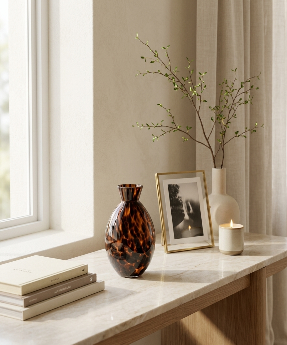 Brown Speckled Cylinder Vase