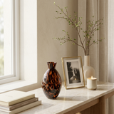 Brown Speckled Cylinder Vase
