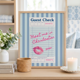 Charleston Guest Check Art Print
