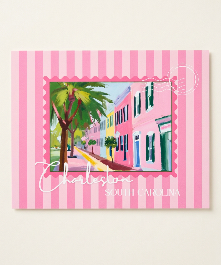 Charleston SC Vintage Stamp Print – Southern Wall Art Gift (detail view 2)