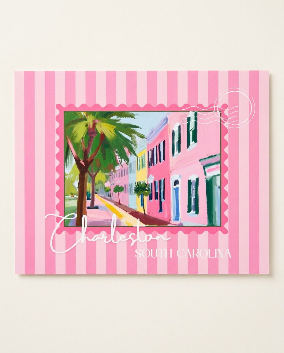 Charleston SC Vintage Stamp Print – Southern Wall Art Gift (detail view 2)