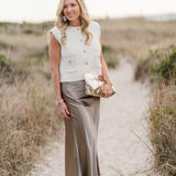 Sleeveless Knit Button Down Vest