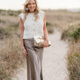 Sleeveless Knit Button Down Vest