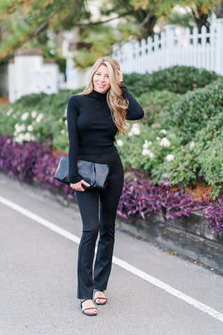 Knit Turtleneck Tie Back Sweater