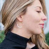 Wire Circle Graduated Pearl Earrings – Gold Wire Hoop Earrings with Pearls