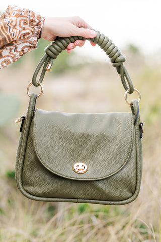 Classic Faux Leather Crossbody Bag with Coiled Shoulder Strap