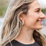Square Pearl Hoop Earrings (detail view 2)