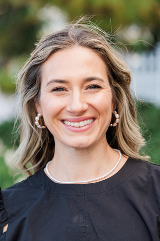 Square Pearl Hoop Earrings