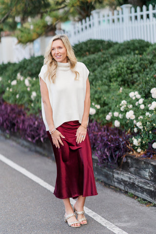 Sleeveless Mock Neck Knit Top