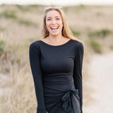 Long Sleeve Wrap Tie Front Athletic Dress