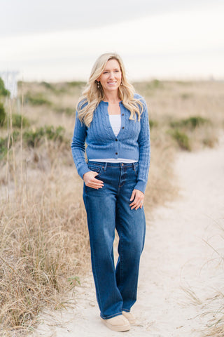 Cable Knit Button Down Cardigan