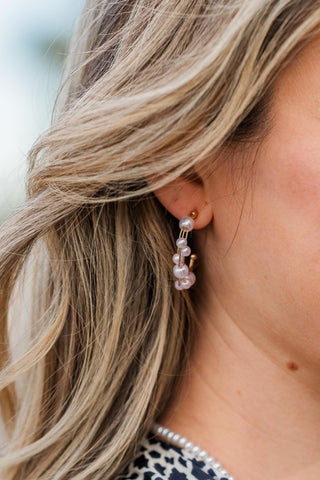 Double Hoop Pearl Earrings