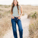 Sleeveless Knit Button Down Vest