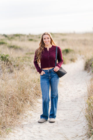 Cable Knit Button Down Cardigan