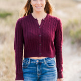 Cable Knit Button Down Cardigan
