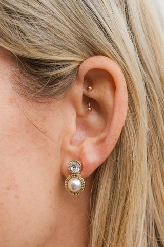 Round Pearl Textured Earrings