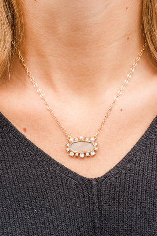 Hexagon Paved Shell Necklace