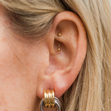 Mixed Metal Ring Earrings – Two-Tone Gold & Silver Hoop Earrings
