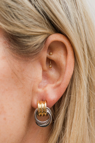 Mixed Metal Ring Earrings