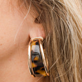 Tortoiseshell Acetate Hoop Earrings