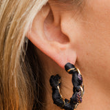 Scarf & Chain Oval Twisted Hoop Earrings – Unique Silk Scarf Hoop Earrings