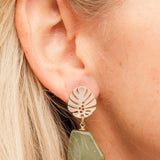 Leaf Geo Teardrop Earrings