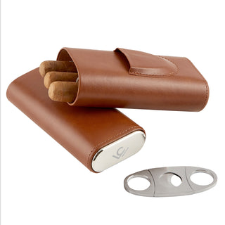 3 Finger Leather Cigar Case