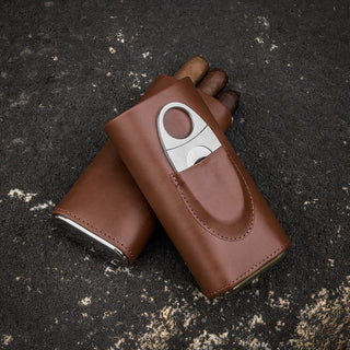 3 Finger Leather Cigar Case