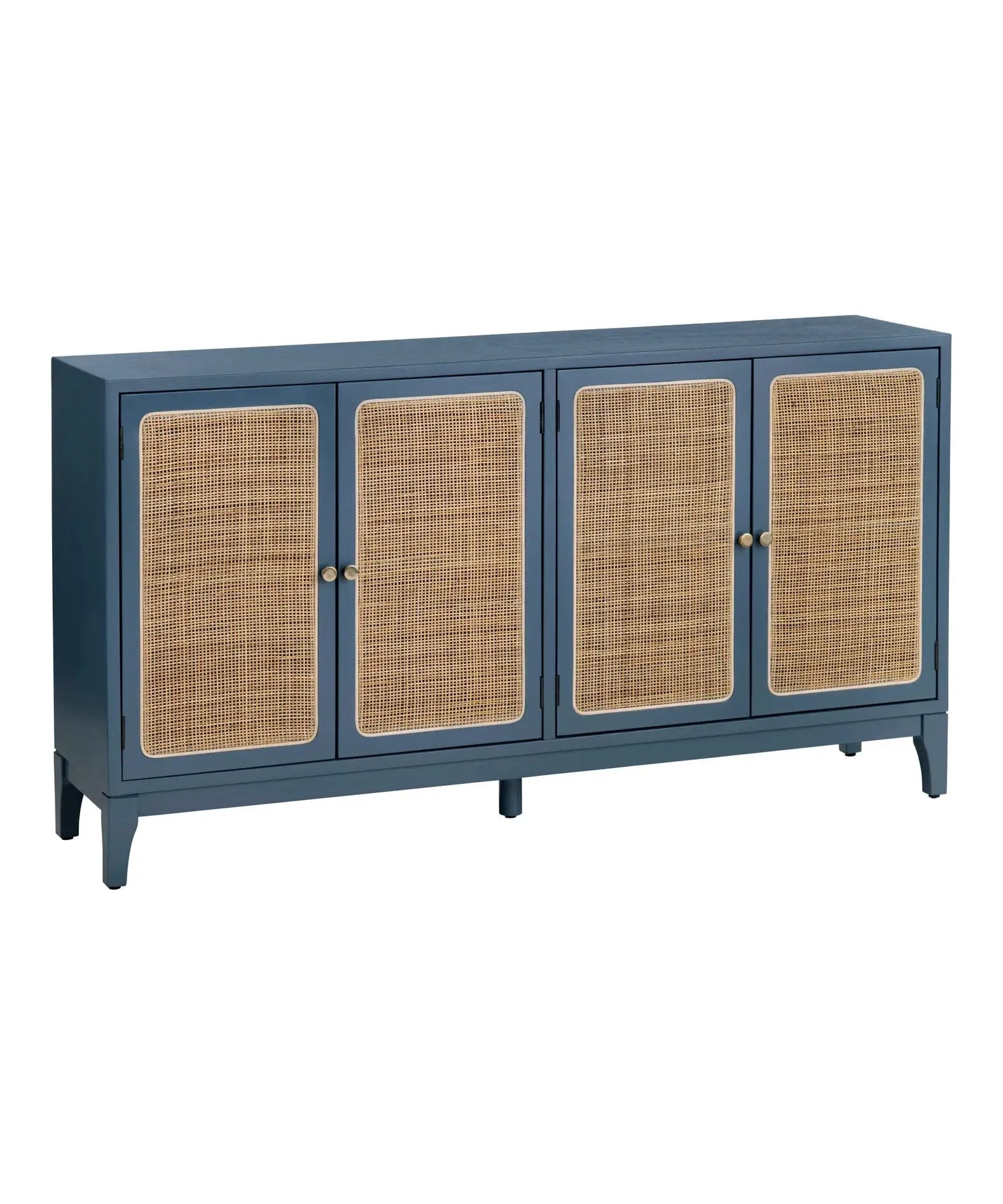 Navy Cane Four Door Sideboard