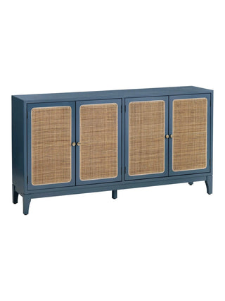 Navy Cane Four Door Sideboard