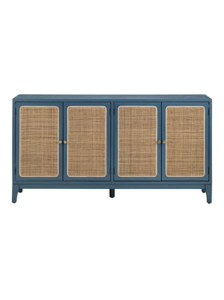 Navy Cane Four Door Sideboard