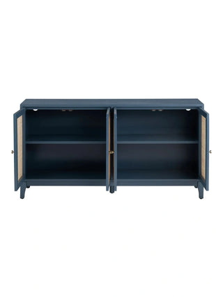 Navy Cane Four Door Sideboard