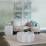 White Mango Wood Geometric Table