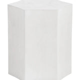 White Mango Wood Geometric Table - End Table