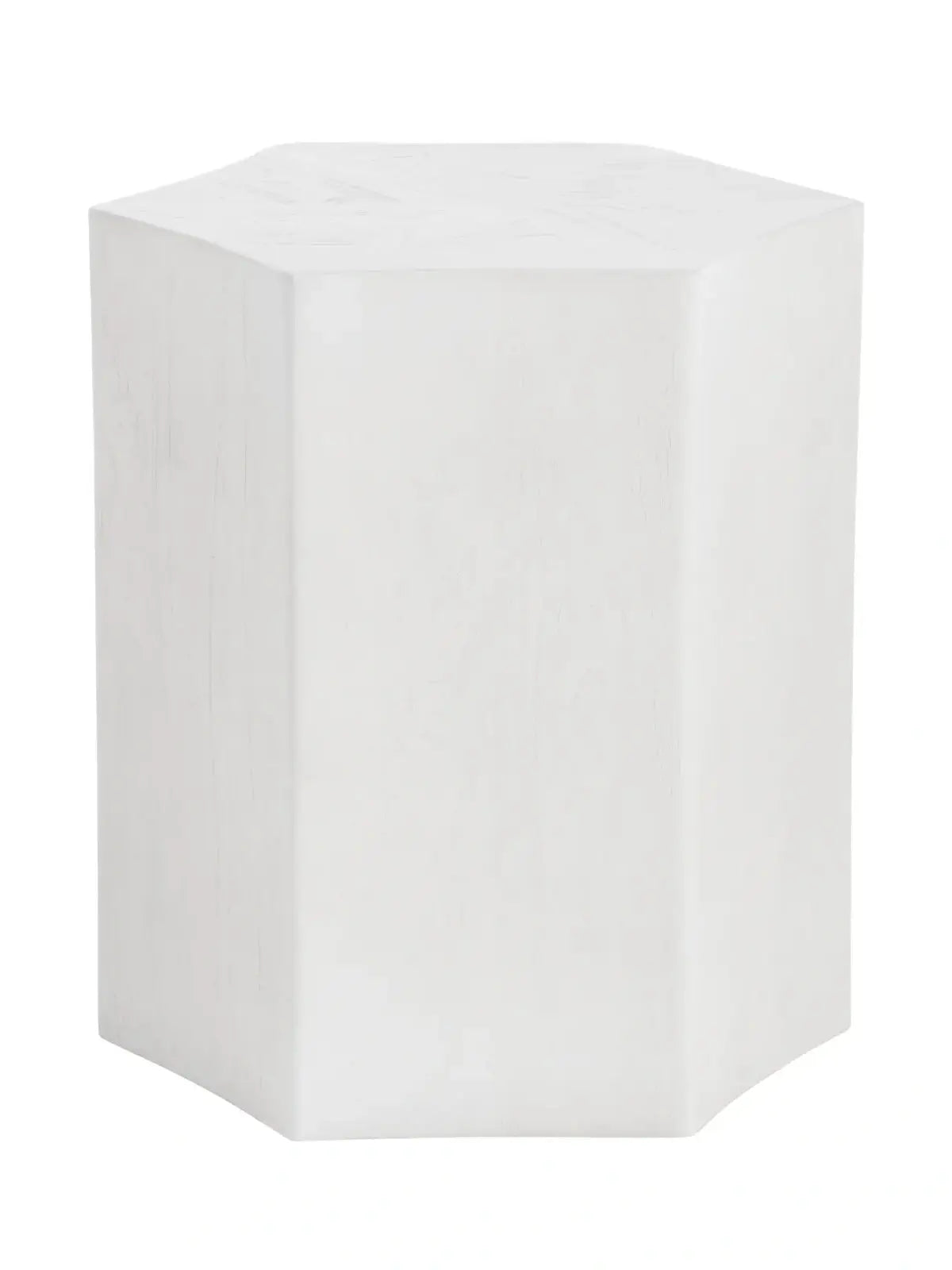 White Mango Wood Geometric Table - End Table
