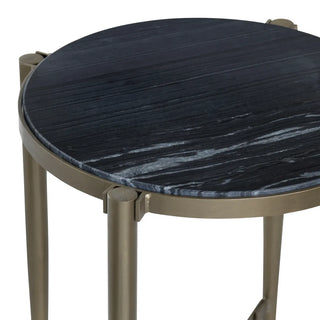 Black Marble End Table